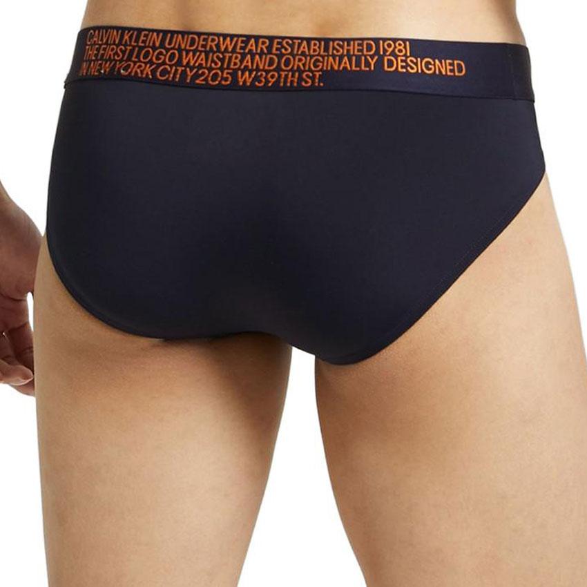 Calvin Klein Solid Logo Print Briefs Men Underwear Black NB1701O-ZUL
