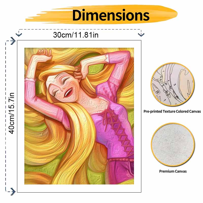 Disney oil painting Rapunzel handmade diy art painting home decoration
