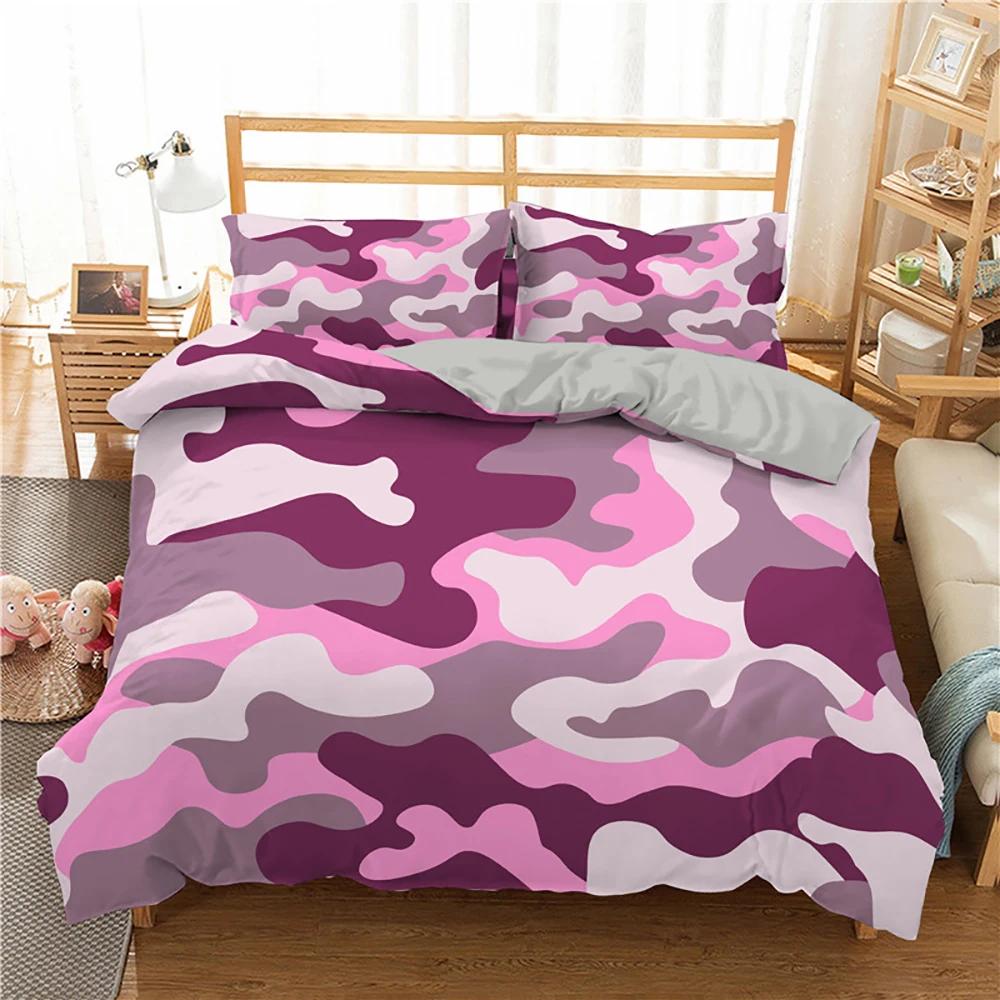 Camouflage Bedding Set Boy Teen Kids Abstract Duvet Cover with Pillowcase King Queen Twin Size Polyester Comforter Cover 2/3Pcs