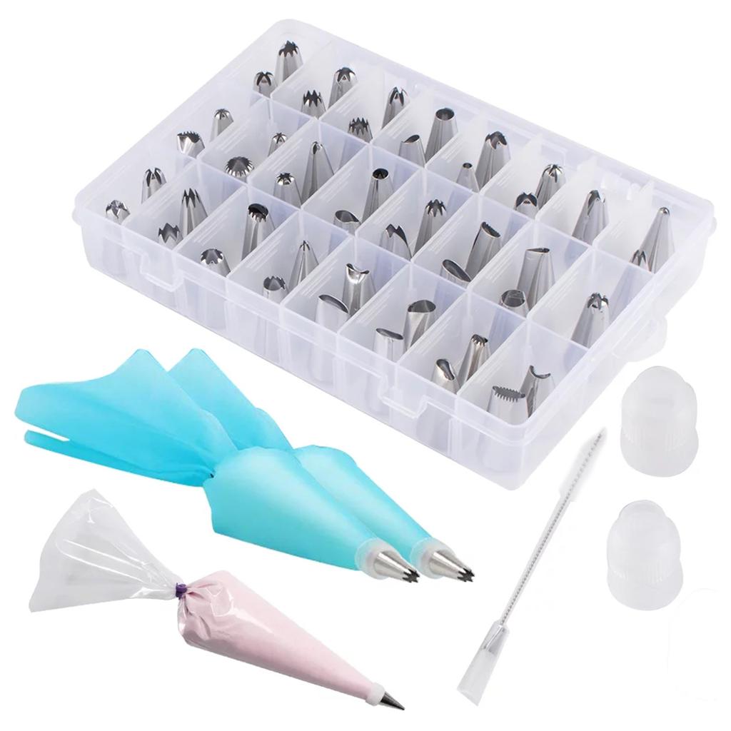 63/82Pcs Cake Decorating Tools Kit Cake Baking Accessories Set DIY Baking Tool Accessories Bake Pastry Turntable Kit for Kitchen