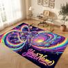 Astronaut Space Theme Soft Crystal Velvet Rug Custom Name & Text Print Non Slip Floor Rug for Bedroom Living Room