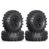 SCX24 1/24 RC Crawler Black Six-Spoke Wheels & 1.0 Inch Flame Tires
