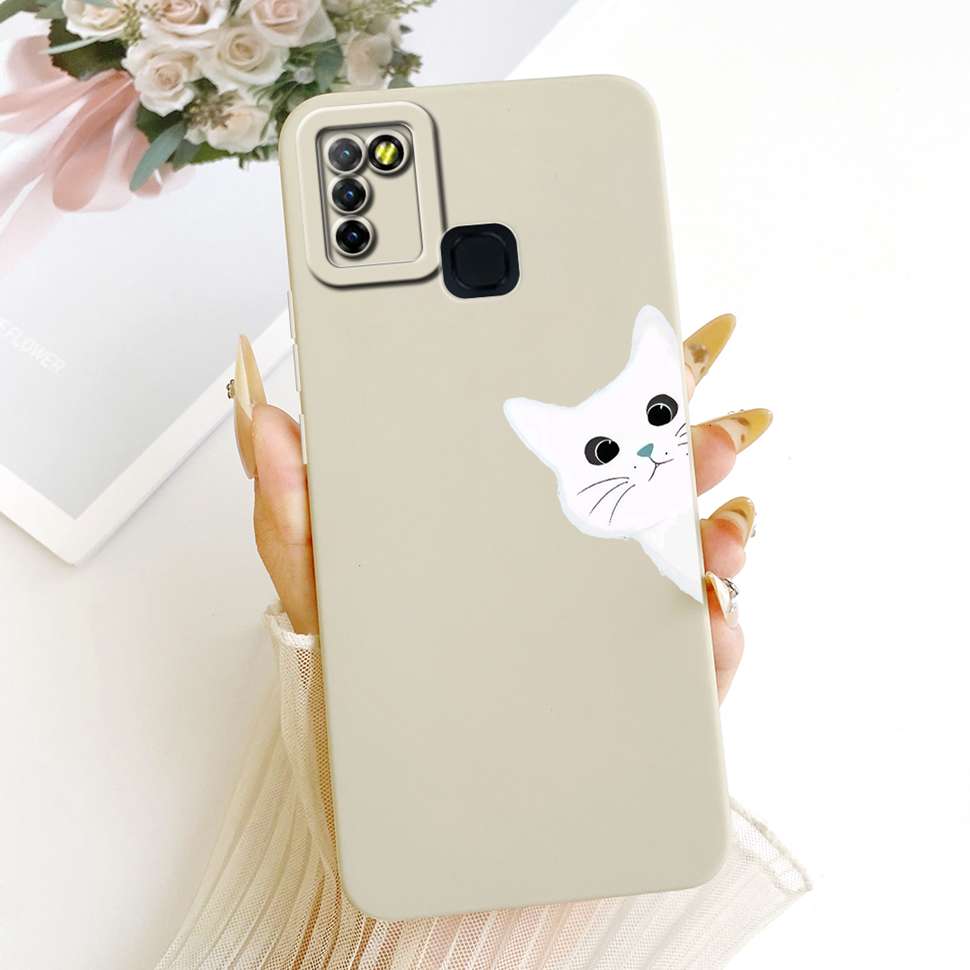 Чехол для Infinix Hot 10 Lite X657B Милый мультяшный принт кошки Силиконовая задняя крышка Чехлы для защиты телефона Infinix Hot 10Lite
