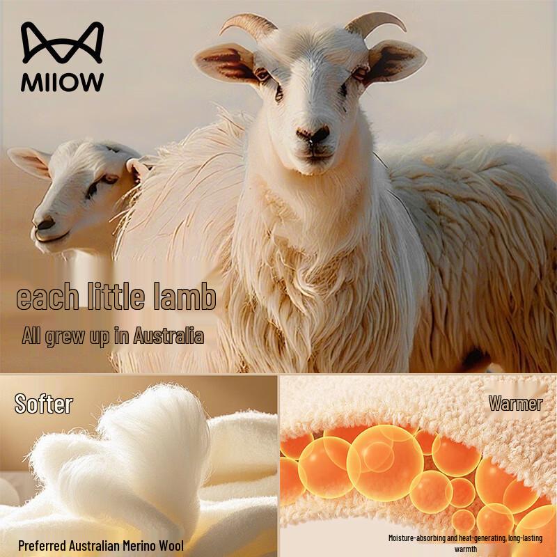 MIIOW Мужские утолщенные термобрюки из 100% шерсти