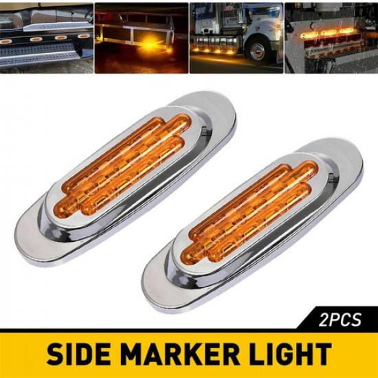 10PCS 6.5" Lights Marker LED Truck Trailer RV Oval Side Light Amber/Red/White