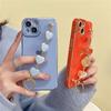 Роскошный чехол с браслетом на запястье с любовным сердечком для iPhone 15 14 13 12 11 Pro Max X XR XS 7 8 Plus SE мягкий чехол с цепочкой
