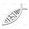 2pcs/lot 3D Metal Jesus Fish Car Emblem Auto Badge Rear Trunk NamePlate Stickers Side Fender Decal