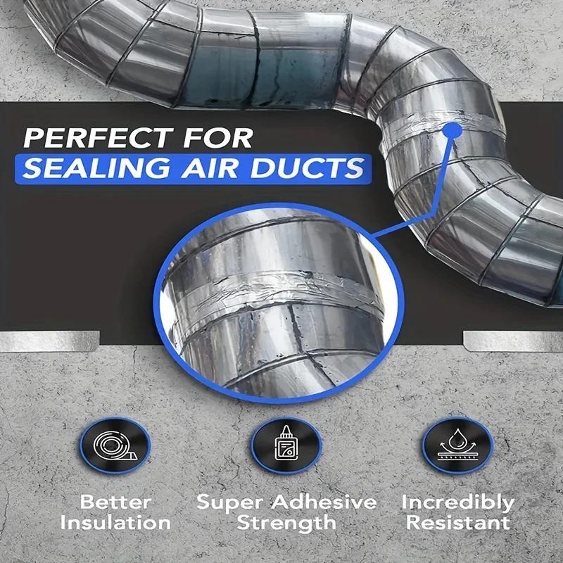 Высокотемпературная алюминиевая фольгированная лента толщиной 0,1 мм для герметизации вытяжных труб, кухонная теплоизоляция.