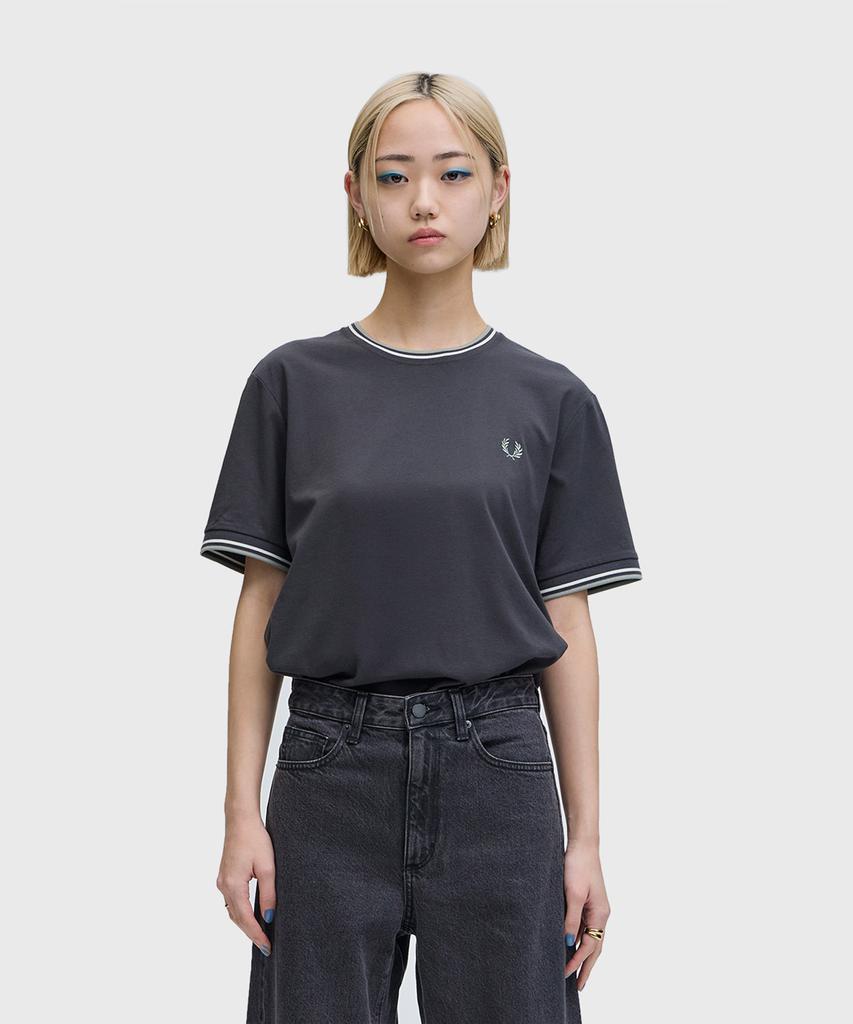 FRED PERRY [Sharp] Twin Tip T-Shirt - Anchor Grey/Ecru/Seagrass Afpm2611588-87A