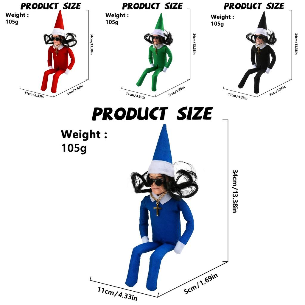 Oz Christmas Elf Doll Decoration With Removable Glasses For Holiday Home Decor