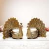Aluminium Dancing Peacock Pair Figurine for Good Luck and Love | Candle Holder for Home Dcor Tabletop Living Showpiece New
