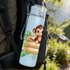 1PC Monkey Sitting In Wooden Box Cartoon 750ml Color Plastic Sports Water Bottle Leakproof Flip Straw Lid Suitable for Sports Office Home Use