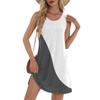Women's Casual Sundress With Pockets Summer Boho Beach Dress T-Shirts Dress V Neck Loose Tank Dresses