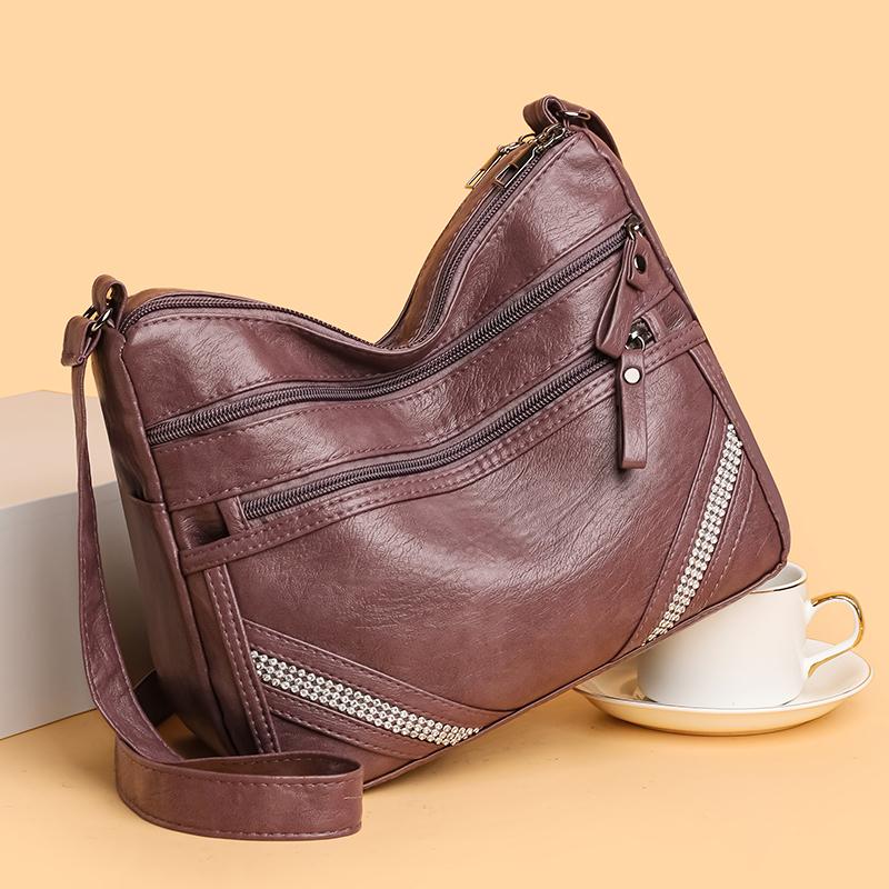 Женская сумка многослойная сумка для мамы ретро большая вместительная сумка через плечо