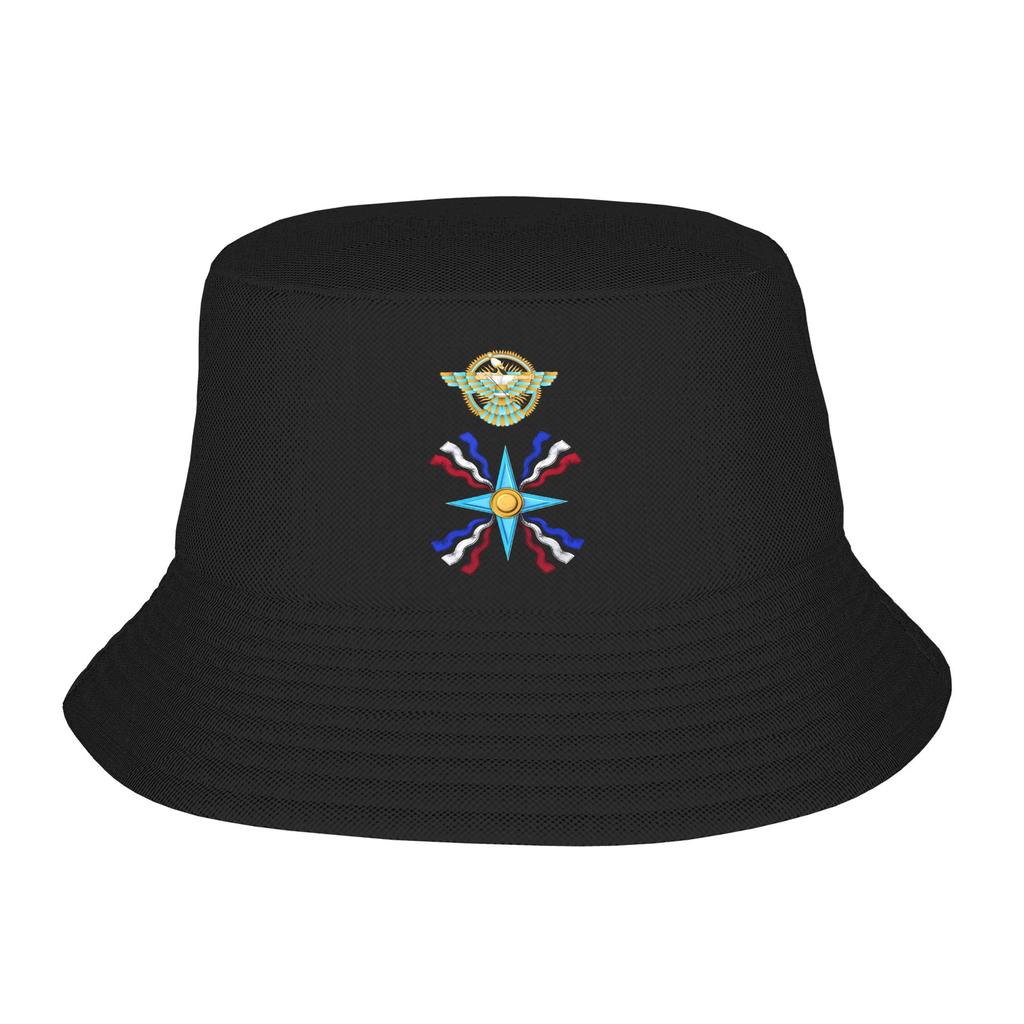 Assyrian Anunnaki Bucket Hat For Women FisherUnisex Hats Vintage Travel Hiking Caps Portable Hip Hop Pattern Sun Hats