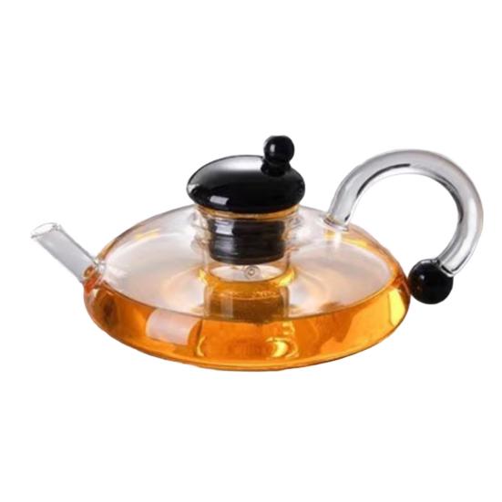 Стеклянный чайник в форме крысиного хвоста, большой емкости, с заварниками для рассыпного чая, 18,5 унций, фильтрация из боросиликатного стекла