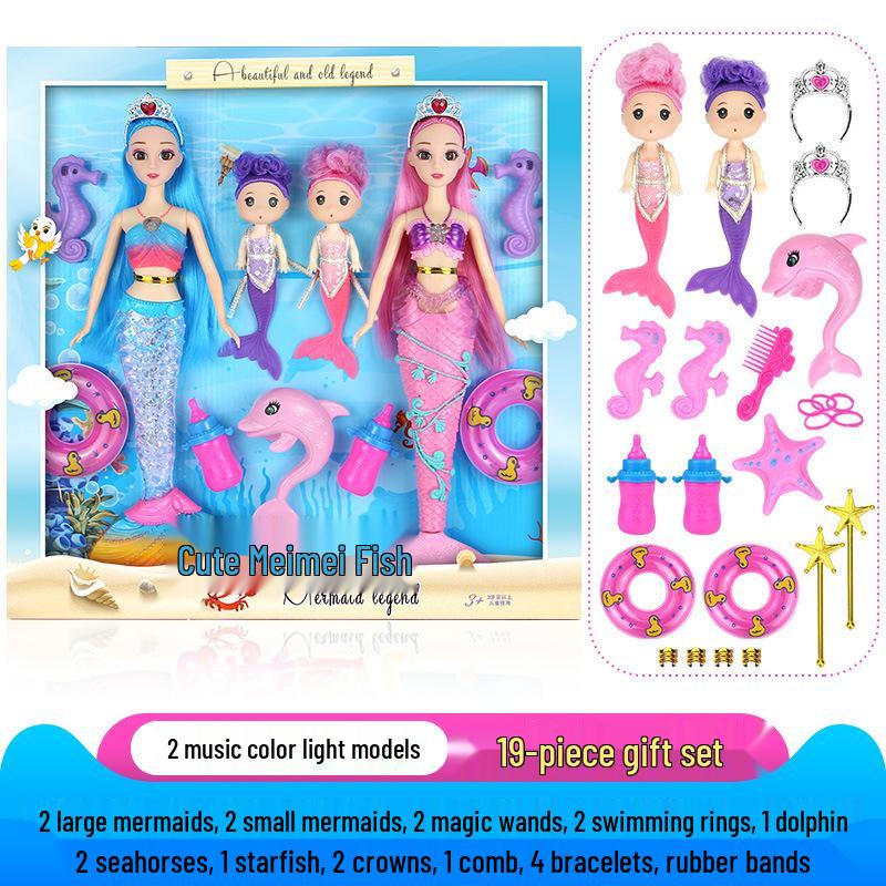 Набор кукол «Принцесса-русалка» для ролевых игр со светом и музыкой – Идеальный подарок на день рождения для девочек