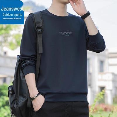 Мужская свободная футболка с длинным рукавом и круглым вырезом Jeanswest для активного отдыха