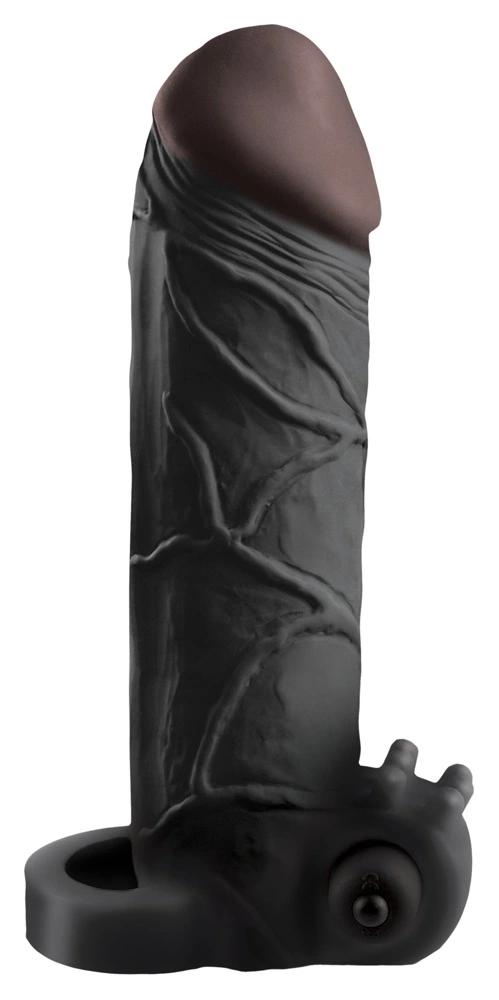 Fantasy X-Tensions - Vibrating Penis Sleeve 33% Thicker +5.1cm Longer Black