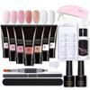 Набор гелей для наращивания ногтей с мини-лампой для ногтей, УФ-гели для наращивания, кисть, накладные кончики ногтей, наращивание ногтей