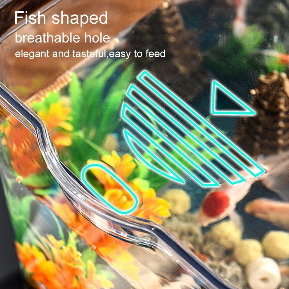 Высококачественный прозрачный аквариум Квадратный пластиковый ящик для разведения рыбы с крышкой Аквариумы Настольное украшение