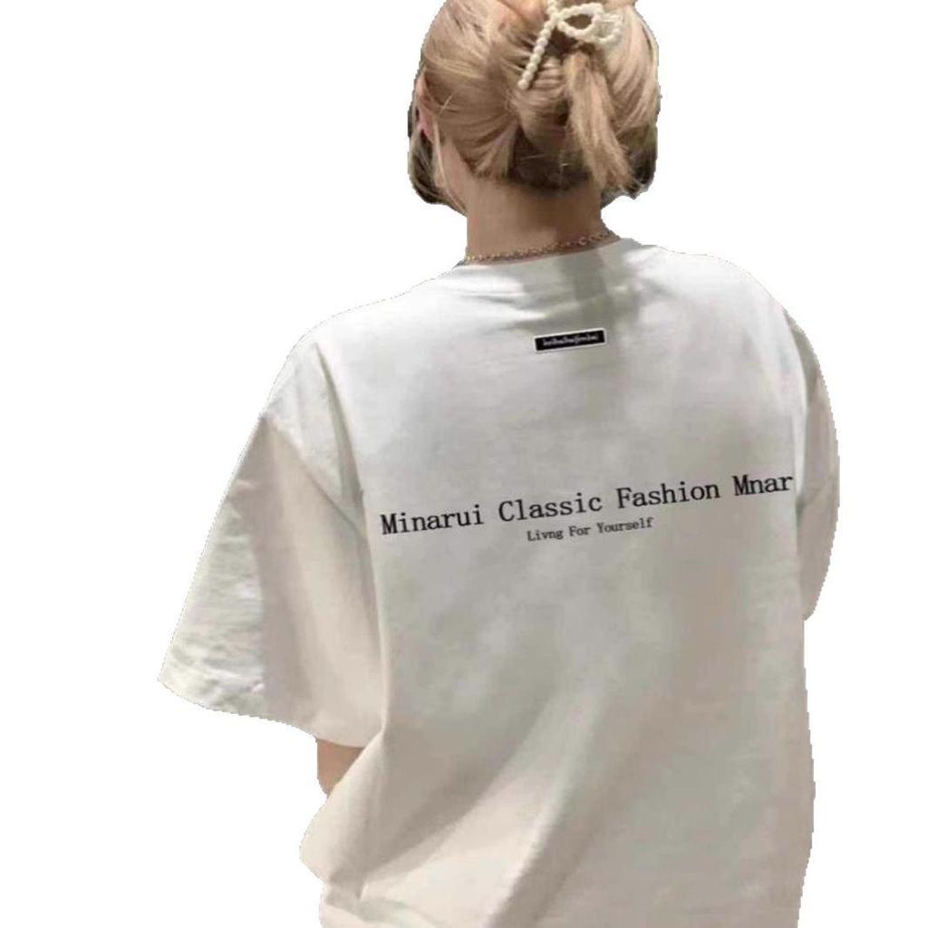 Женская футболка большого размера из хлопка с коротким рукавом, белая, свободного кроя - летний топ в американском стиле