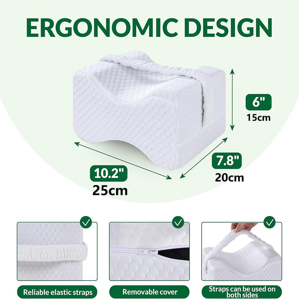 Подушка для коленей для спящих на боку с ремнями Мягкая подушка для ног и коленей из пены с эффектом памяти для боли в бедрах, боли в спине, подушка для поддержки коленей