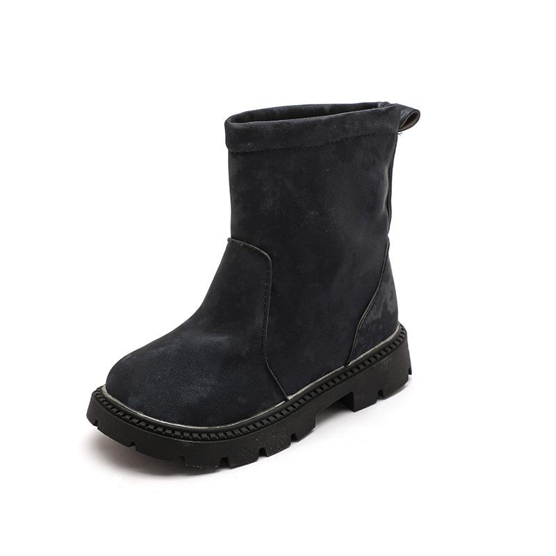 Новые зимние сапоги для девочек из толстого хлопка с теплыми кожаными ботинками