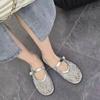 Fashion Summer New Women's Sandals Round Head Mesh Rhinestone Leisure Comfortable Lightweight Breathable Soft Soled Sandals