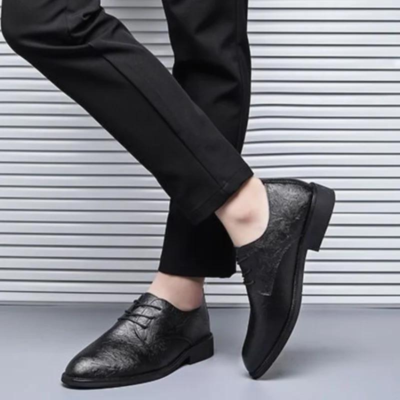 Весна Осень Туфли Мужские Кожаные Повседневные Черные Туфли Для Офиса Мужчин Не Дешево Ликвидация Элегантный и Классический Новый Костюм