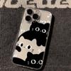 Черно-белая кошка Чехол для телефона для iPhone 12-17 Pro Max, Прозрачный и Мягкий