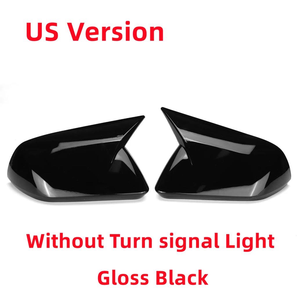 &  Version For Ford Mustang 2015-2024 Mirror Caps Pair Car Side Wing Rearview Mirror Cover Ox Horn Rearview