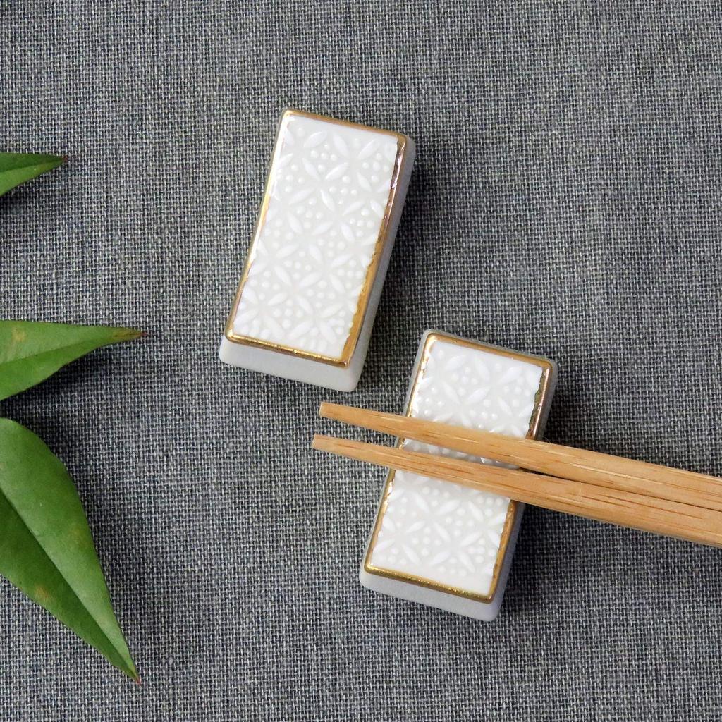 Ваза но Стильные японские Кутани пара палочек для еды белые изготовлены в Кура посуда, подставки, перегородчатая эмаль, высококачественная керамика, Япония.