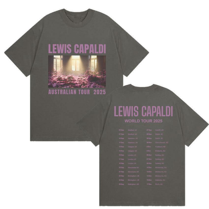 Lewis Capaldis World Tour 2025 Summer Graphic 100 Pure Cotton Printed Tshirt Men Women Casual Oversized Fashion Clothing Y2k
