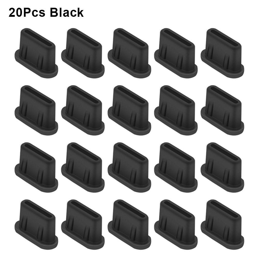 20pcs Charging Port Dust Plug Silicone TypeC Battery Port Plug Wide Use Black White for DJI Mini 3 PRO RC/RC-N1