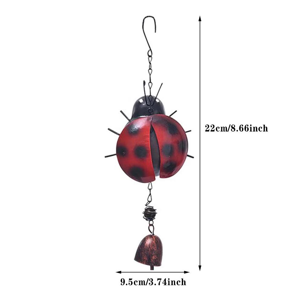 Practical Handmade 3D Hanging Wind Chimes Painted Unique Ladybug Hanging Bell Animal Wind Chimes Pendant Yard