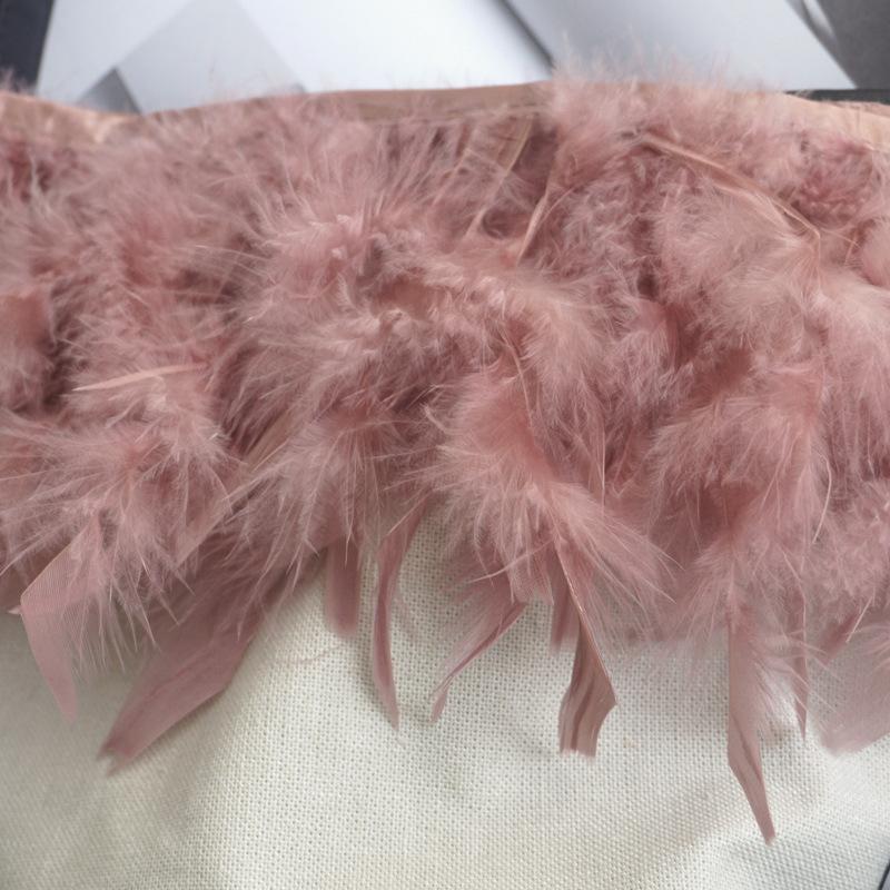 Long Turkey Fur Feather Cloth Strips Fire Edge Stage Performance Clothing Accessories Skirt Diy Decorative Materials
