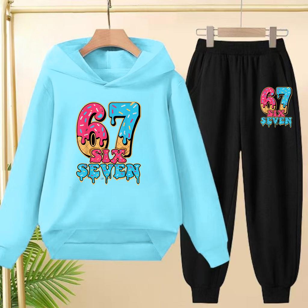 Autumn and Winter Sets for Boys and Girls Aged 3 to 12, 67 Sporty Cartoon Hoodies, Long Pants and Charming Hooded Pullovers