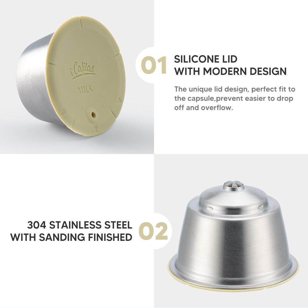 i Cafilas [YD06] + [HLB24] Многоразовый капсульный фильтр для кофе, многоразовая молочная пена, автоматические капсулы для крема, сделай сам, для DOLCE GUSTO Genio, Hibrew, MINI ME, GENIO