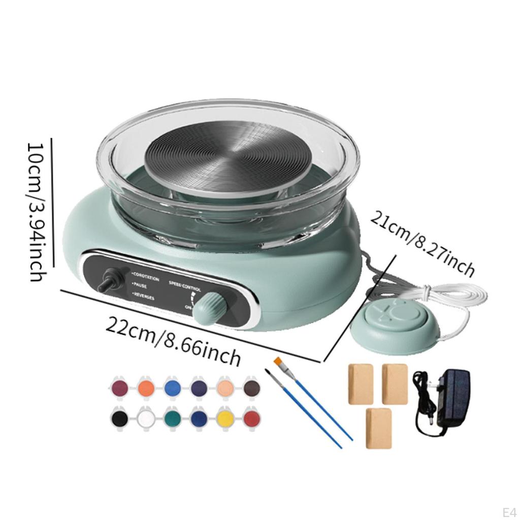Мини гончарный круг в комплекте Керамическая машина для изготовления керамики с лепестком для ног Съемная чаша Электрическая глина
