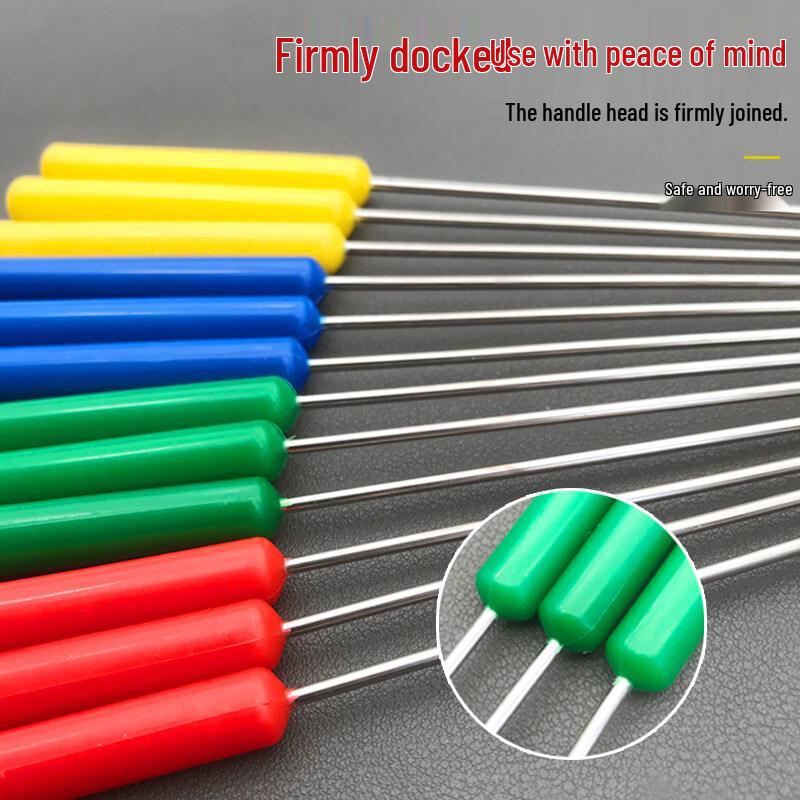 Danle Stainless Steel BBQ Skewers with Colored Plastic Handles