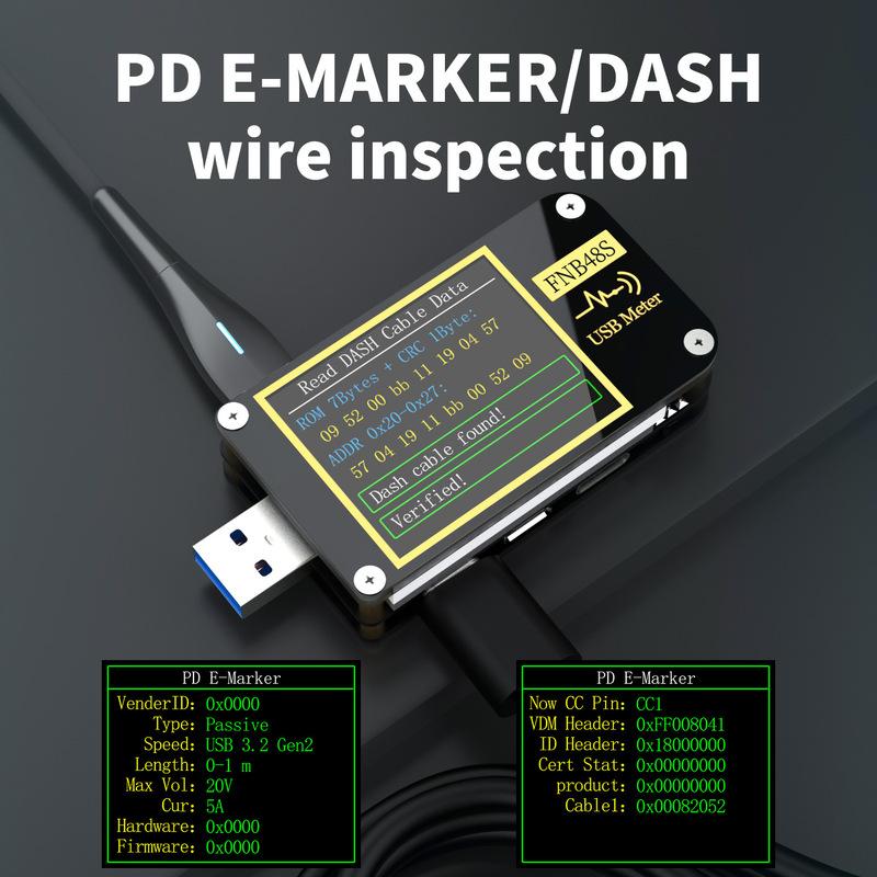 FNB48S PD триггер Вольтметр амперметр Ток и Вольтметр USB тестер QC4 + PD3.0 2.0 PPS протокол быстрой зарядки тест емкости