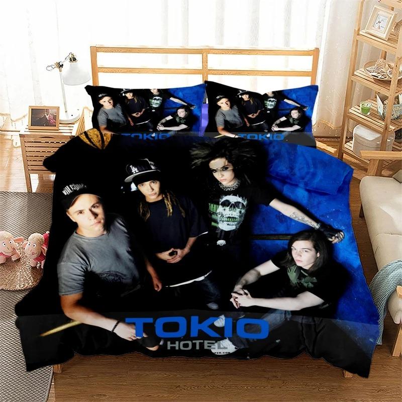 Rock bplus Tokio Hotel 3D Печать Комплект постельного белья Мягкий с Мягкой Тканью Пододеяльники Наволочки Одна Штука Теплое Одеяло Комплекты постельного белья Постельное белье Постель K581