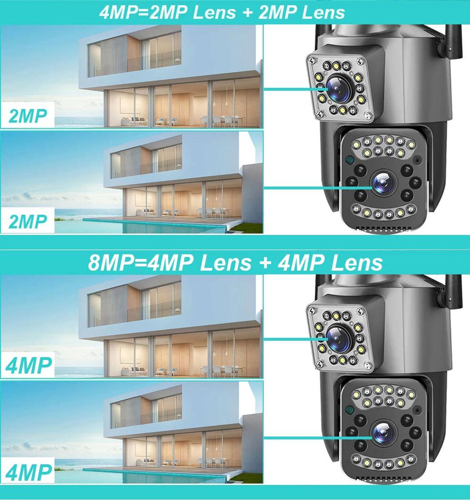 V380 Pro 4K 8MP WiFi IP-камера с функцией обнаружения людей на основе искусственного интеллекта, ночным видением и 10-кратным PTZ-зумом
