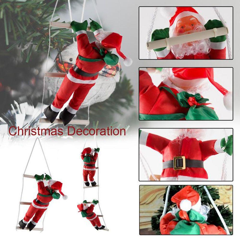 New Cute Window Decor Party Ornament Climb Ladder Doll Santa Claus Xmas Ornaments