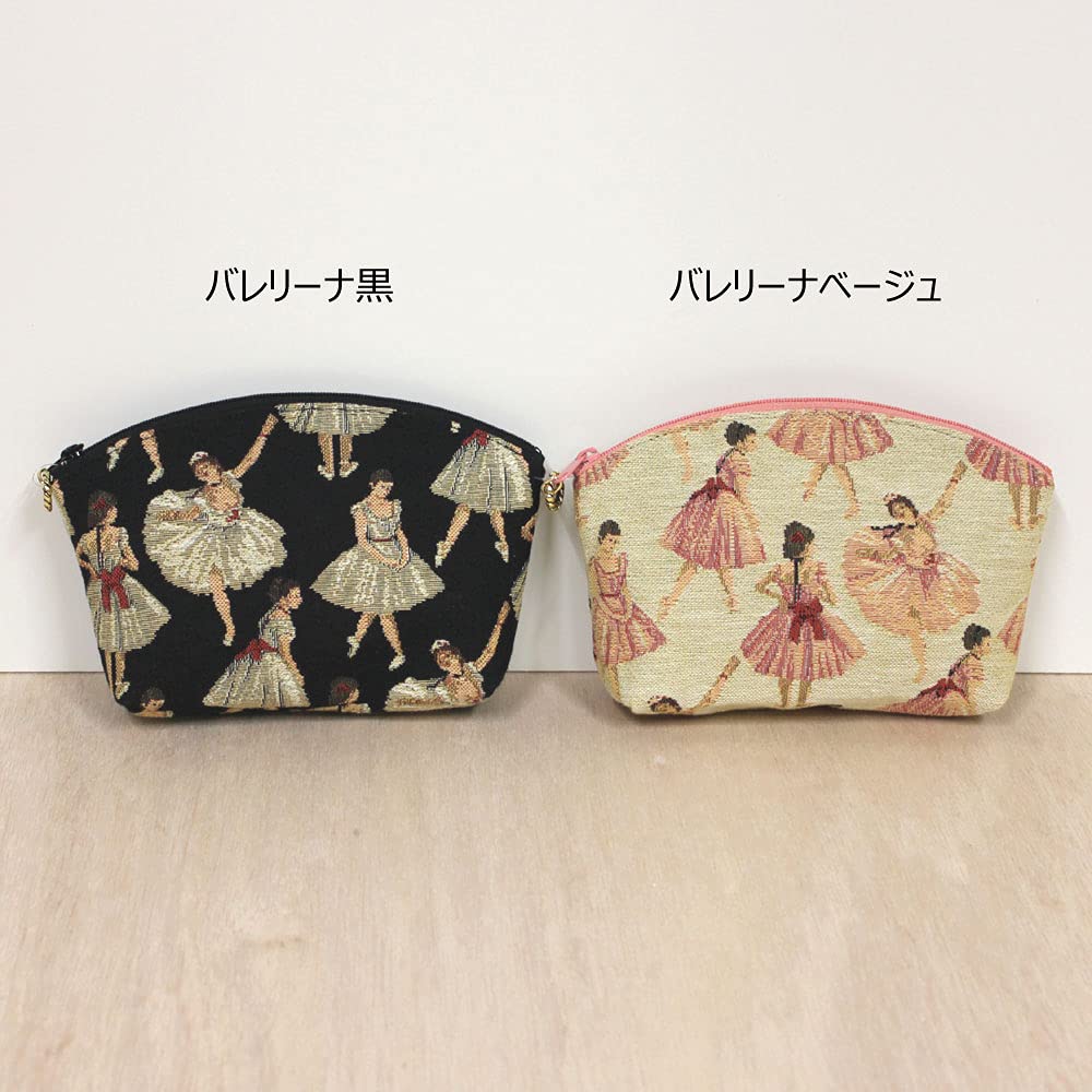 Косметичка BB S размера с рисунком балерины, гобелен, сделано в Японии [Belle Blanche] (бежевый)