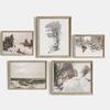 Vintage Winter Landscape Wall Art Gallery Poster And Prints Woodland Farmhouse Print Set Canvas Painting Living Room Home Art