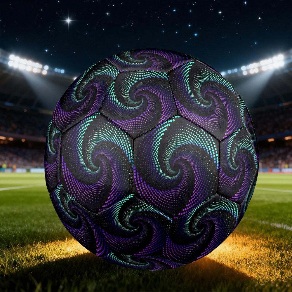 1pc Vortex Lights Size 5 Soccer Ball Professional Match Training Football Indoor &Outdoor Sports Ball Lightweight Durable c65159