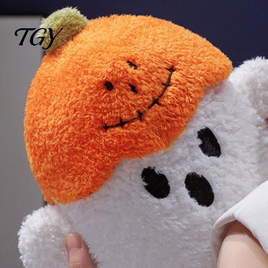 Pumpkin Ghost Stuffed Toy Plush Doll, Soft for Halloween Decoration, Shaped Decor Fluffy Decorative Throw Pillow, Holiday Gift Boys Girls Collectibles