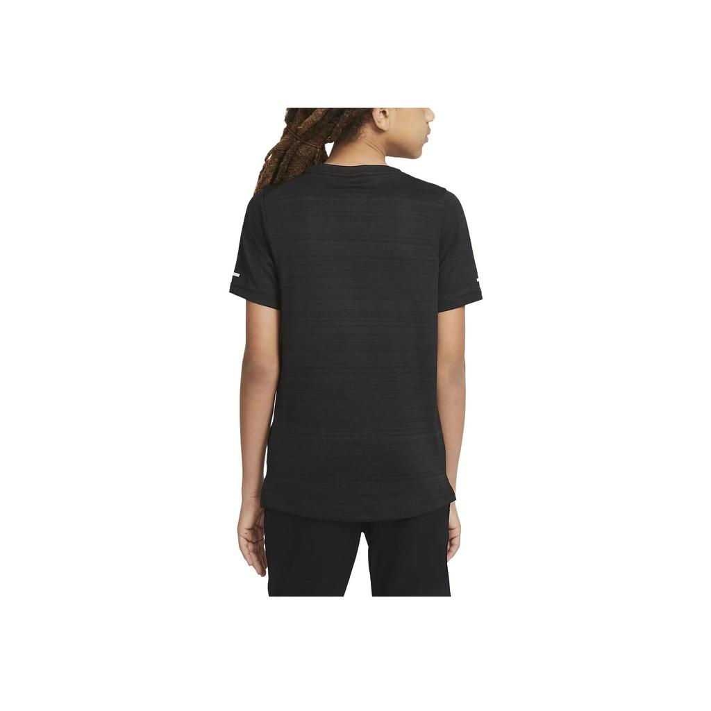 Nike Dri-FIT Miler Логотип Многоцветная Футболка с коротким рукавом и круглым вырезом Детские топы Черный DD3055-010